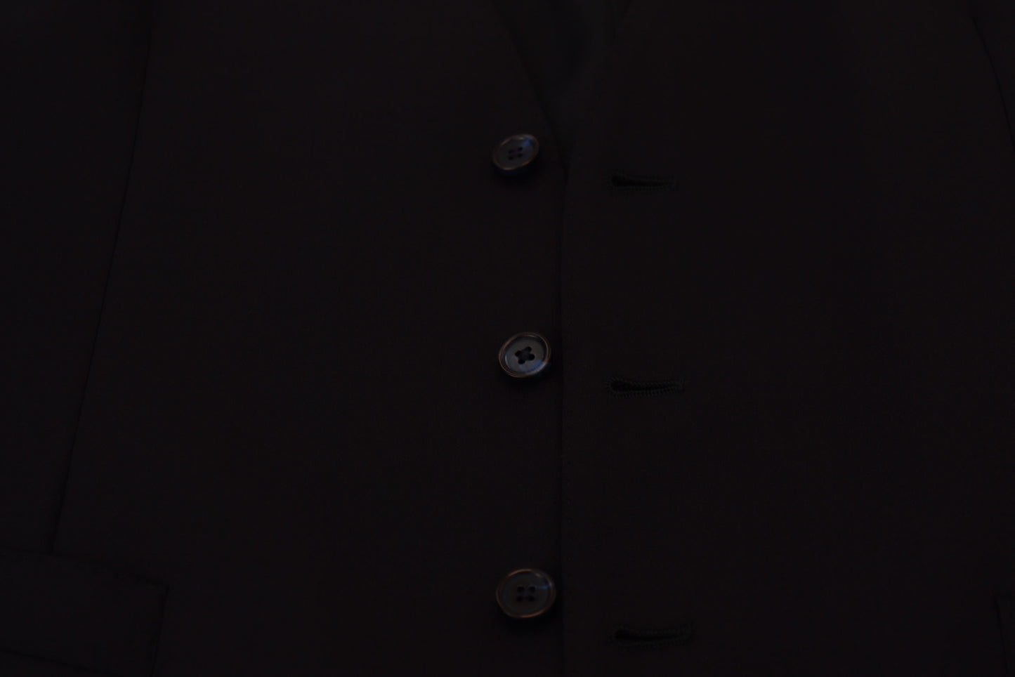 Dolce & Gabbana Dark Blue Wool Stretch Waistcoat Formal Vest Dolce & Gabbana