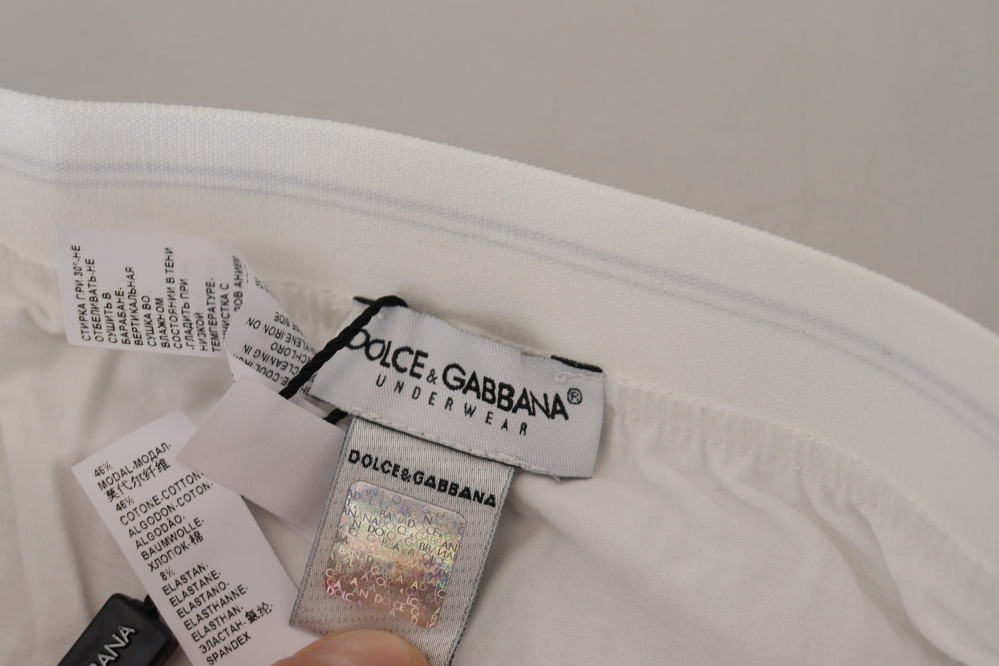 Dolce & Gabbana White Cotton Blend Regular Boxer Underwear Dolce & Gabbana