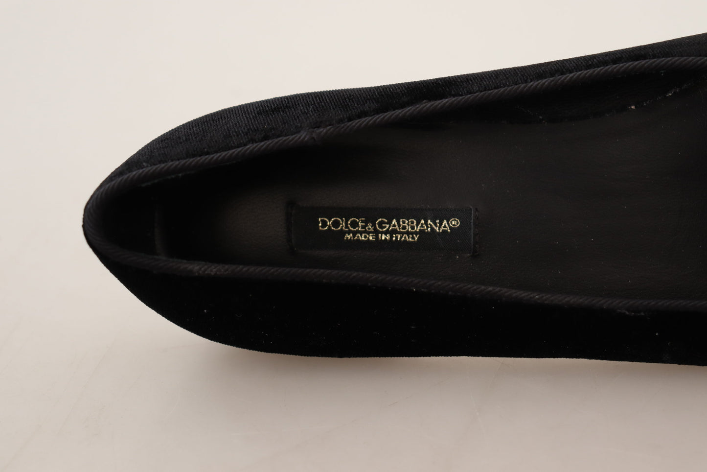 Dolce & Gabbana Black DG Sacred Heart Patch Slip On Flat Shoes Dolce & Gabbana