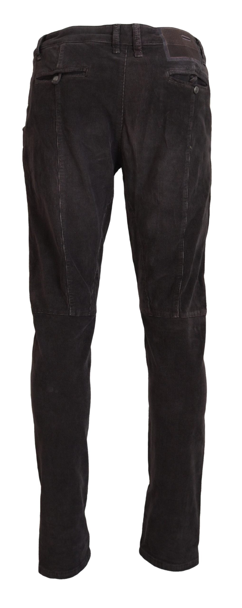 Acht Brown Cotton Straight Fit Men Casual Pants Acht