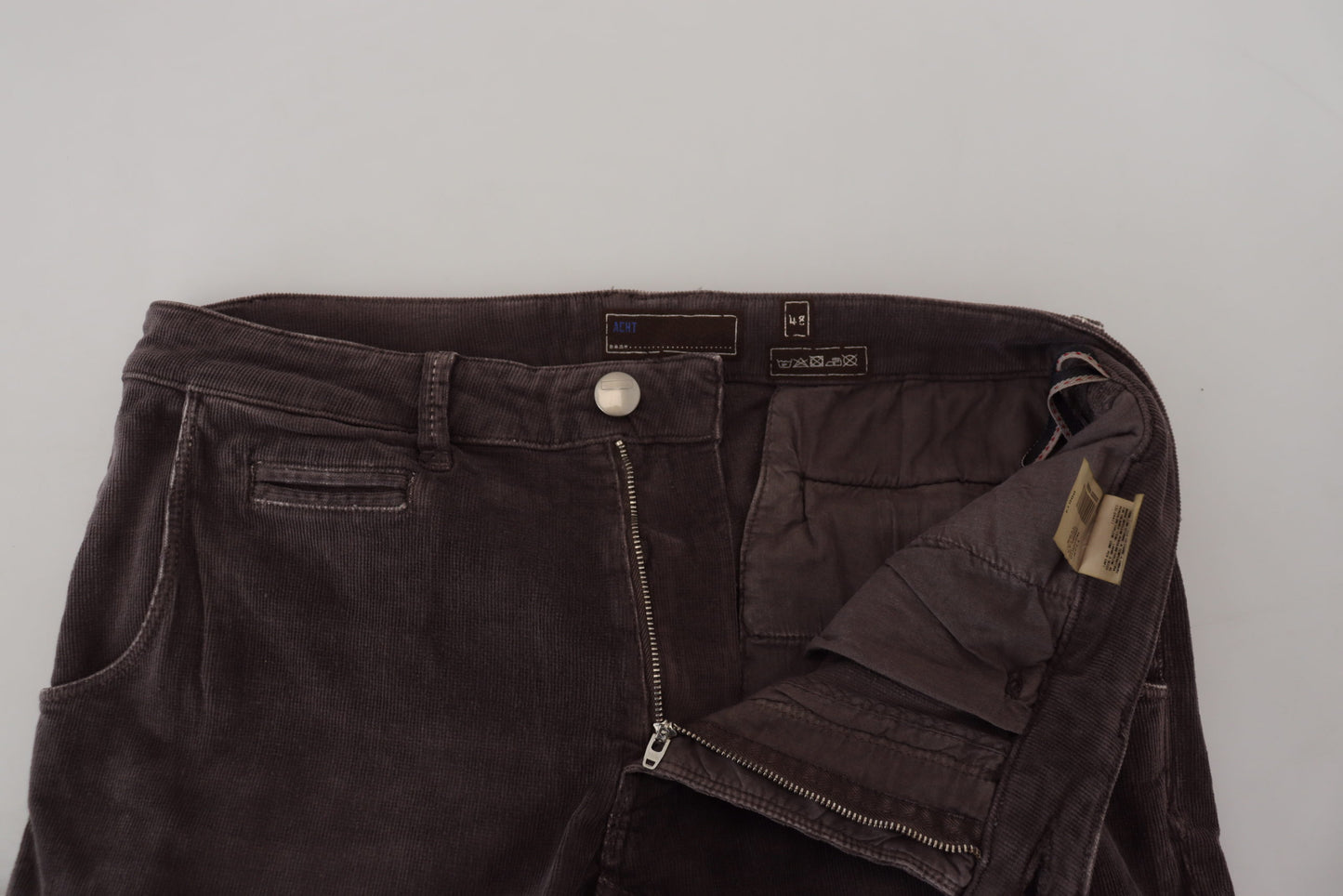 Acht Brown Cotton Straight Fit Men Casual Pants Acht