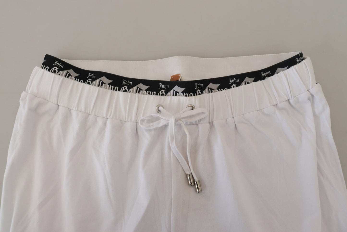 John Galliano White Cotton Logo Loose Men Pants John Galliano
