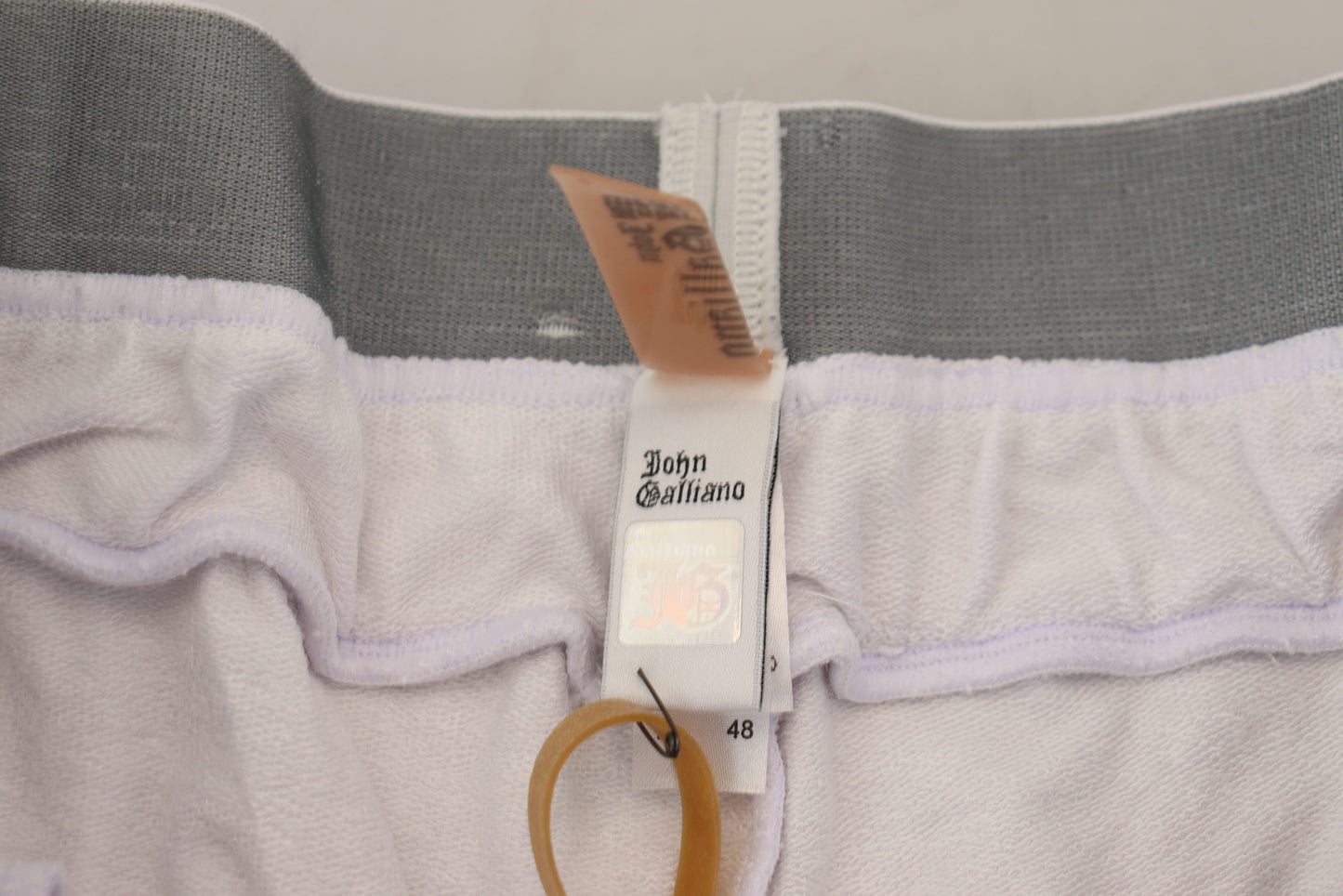 John Galliano White Cotton Logo Mens Jogger Pants John Galliano