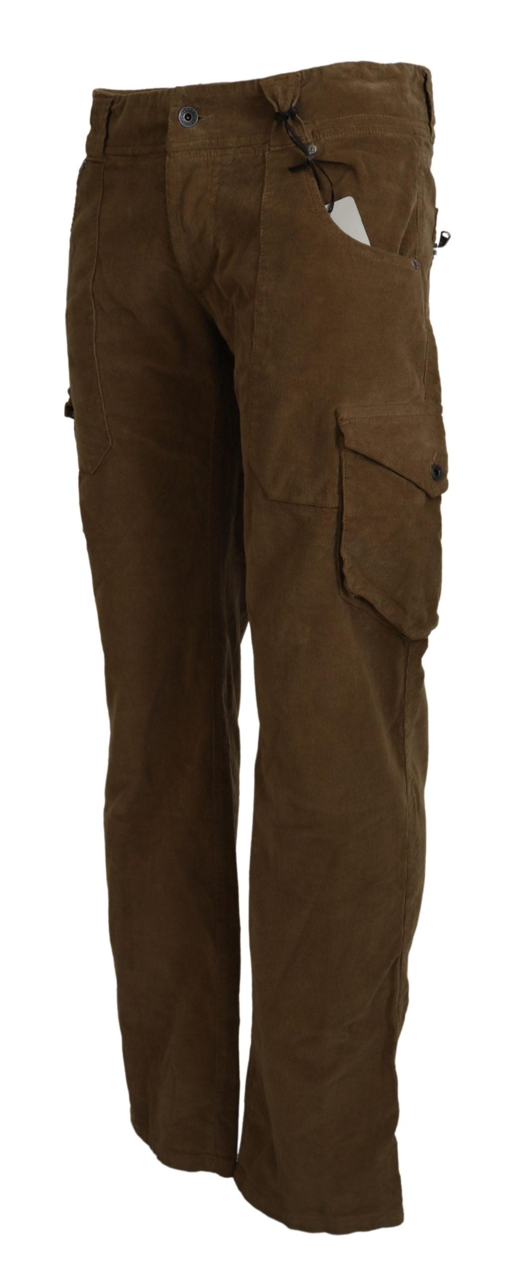 Ermanno Scervino Brown Cotton Corduroy Cargo Pants Ermanno Scervino