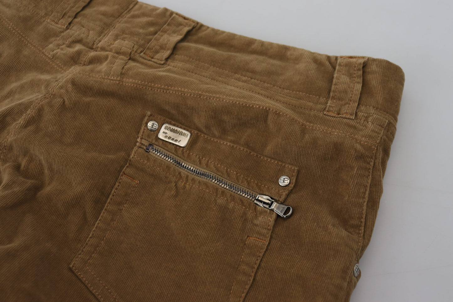 Ermanno Scervino Brown Cotton Corduroy Cargo Pants Ermanno Scervino