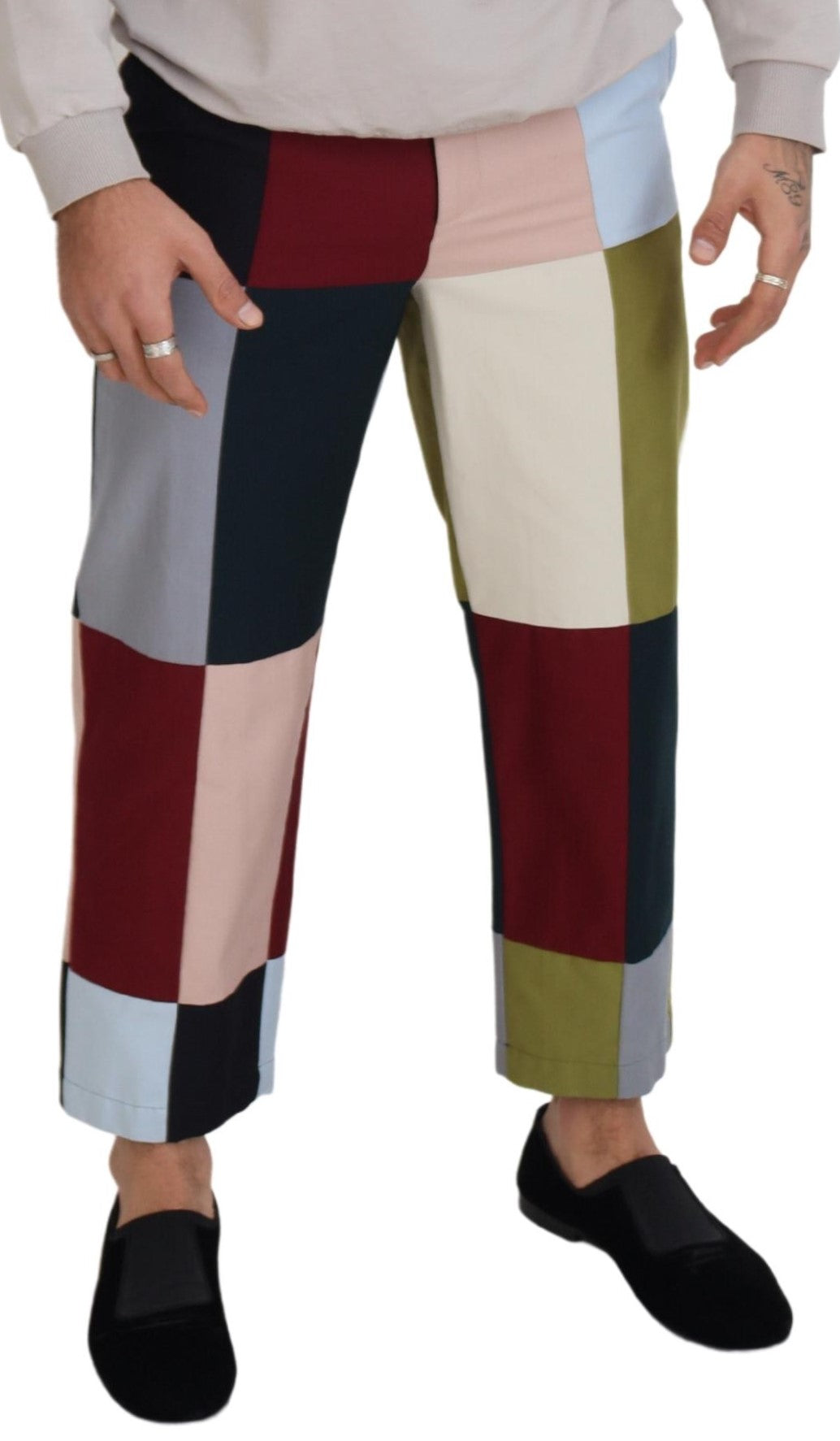 Dolce & Gabbana Multicolor Cotton Patchwork Pants Dolce & Gabbana