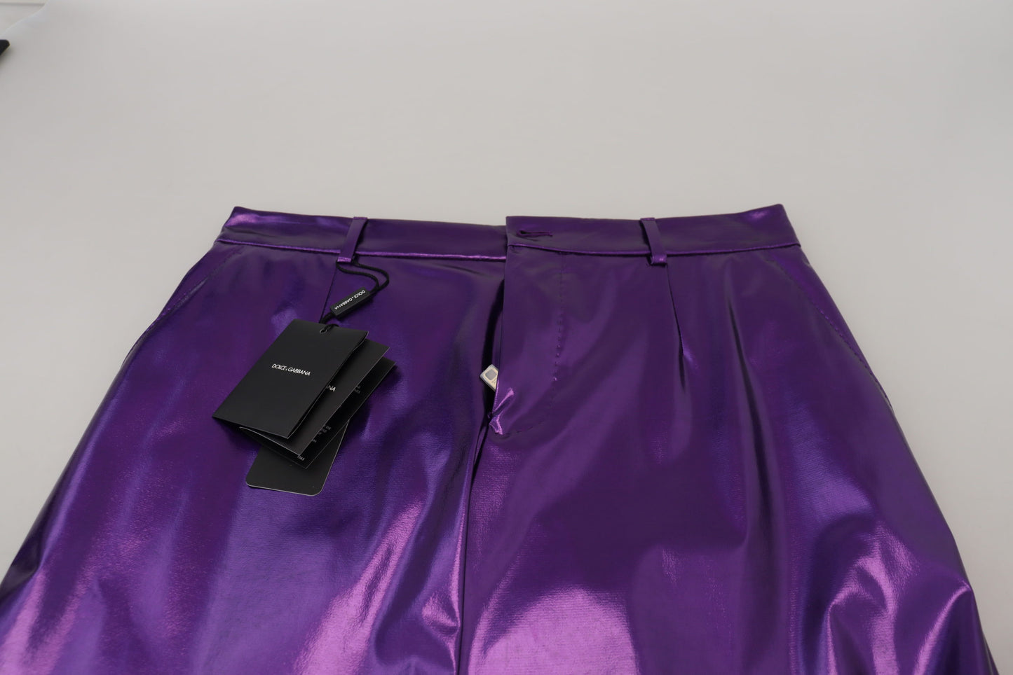 Dolce & Gabbana Purple Shining Men Casual Pants Dolce & Gabbana