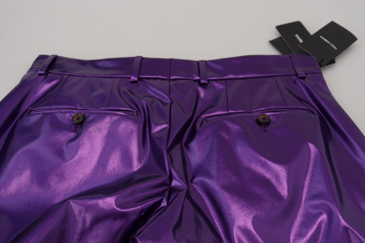 Dolce & Gabbana Purple Shining Men Casual Pants Dolce & Gabbana