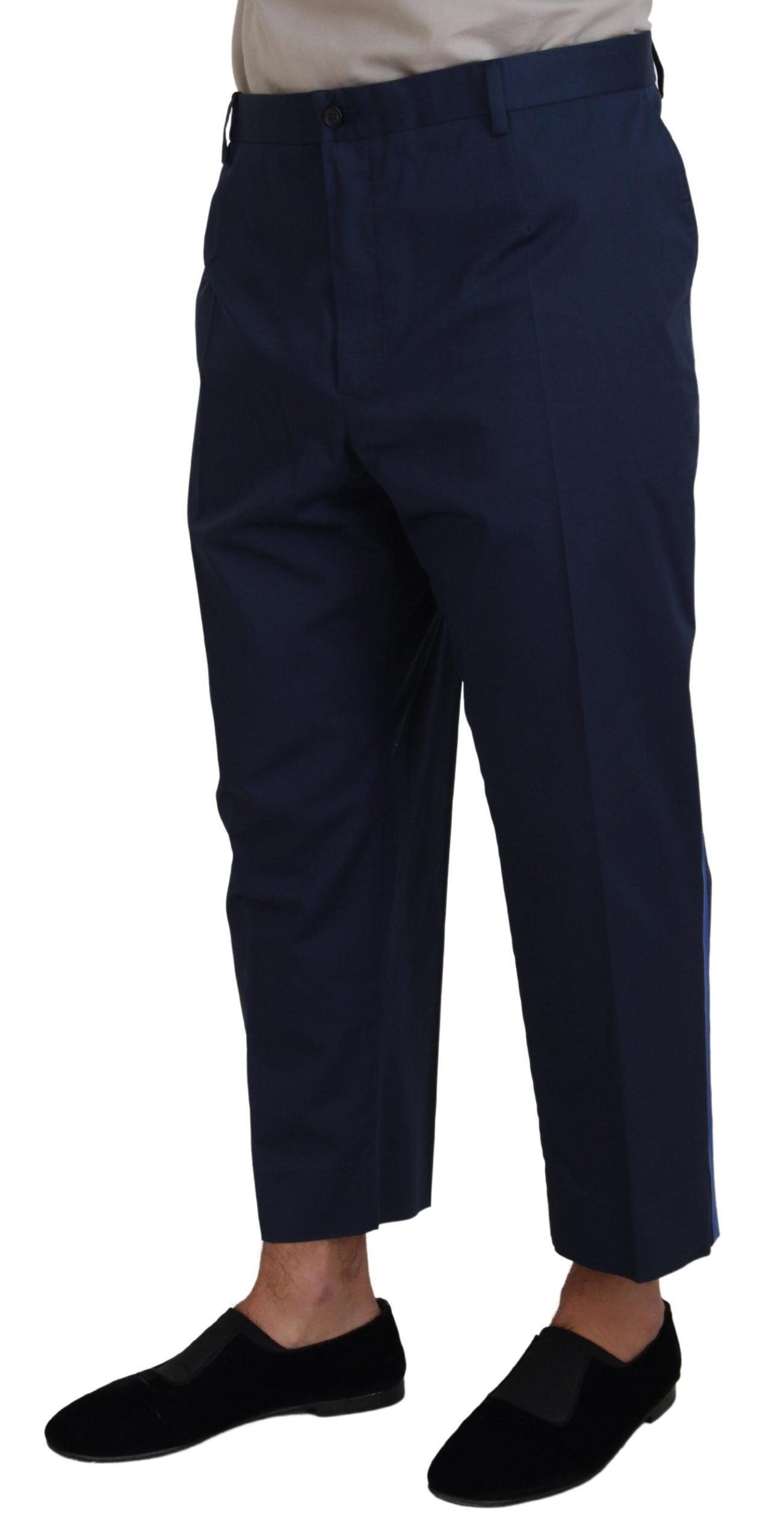 Dolce & Gabbana Blue Cotton Men Cropped Pants Dolce & Gabbana