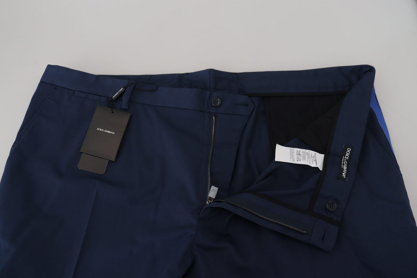 Dolce & Gabbana Blue Cotton Men Cropped Pants Dolce & Gabbana