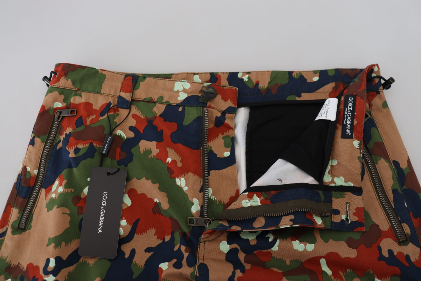 Dolce & Gabbana Multicolor Cotton Camouflaged Cargo Shorts Dolce & Gabbana