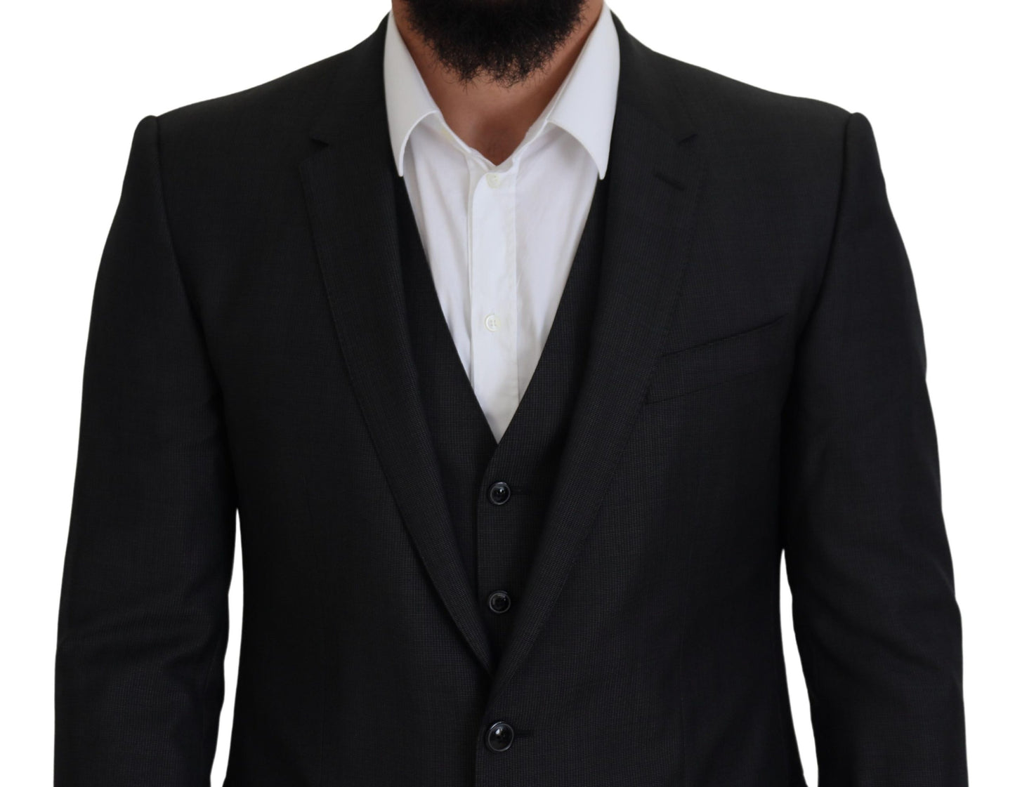 Dolce & Gabbana Gray MARTINI 3 Piece Slim Fit Suit Dolce & Gabbana