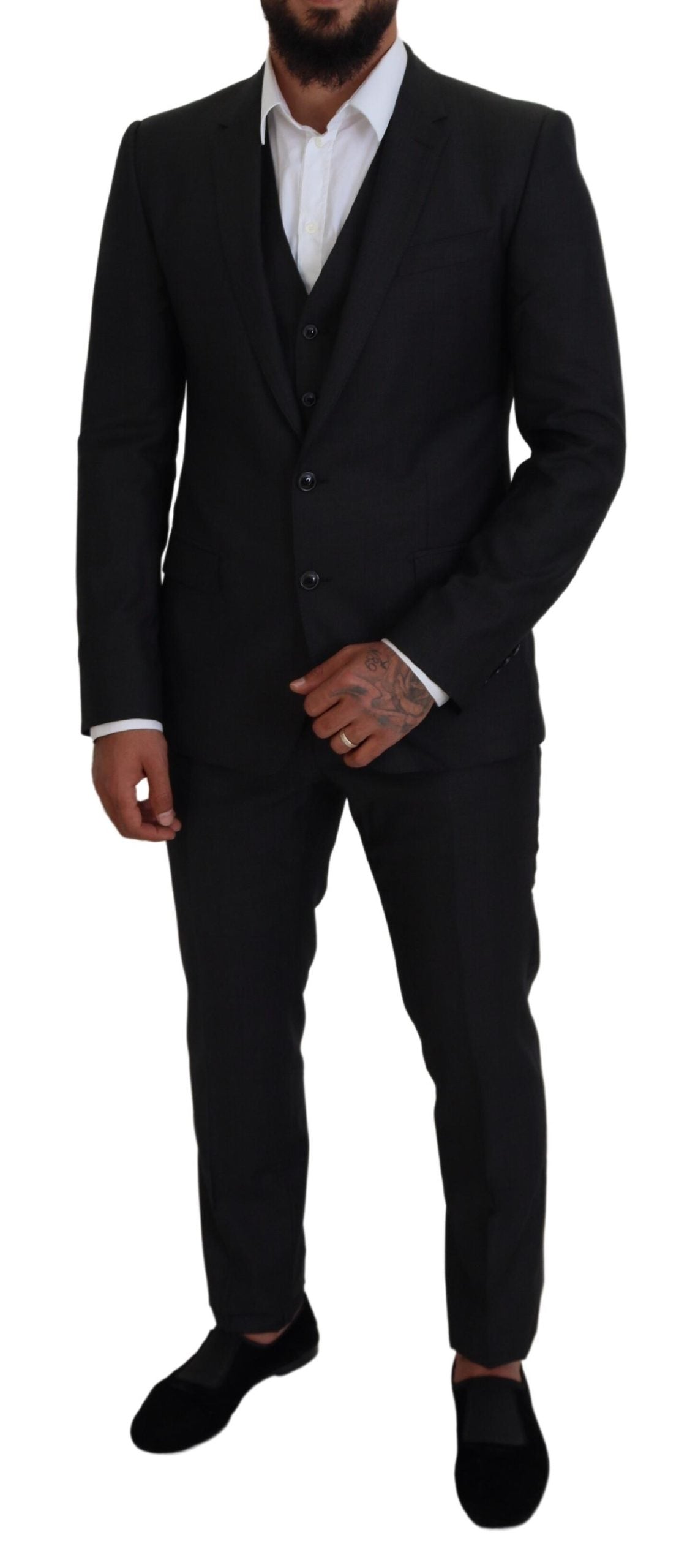 Dolce & Gabbana Gray MARTINI 3 Piece Slim Fit Suit Dolce & Gabbana
