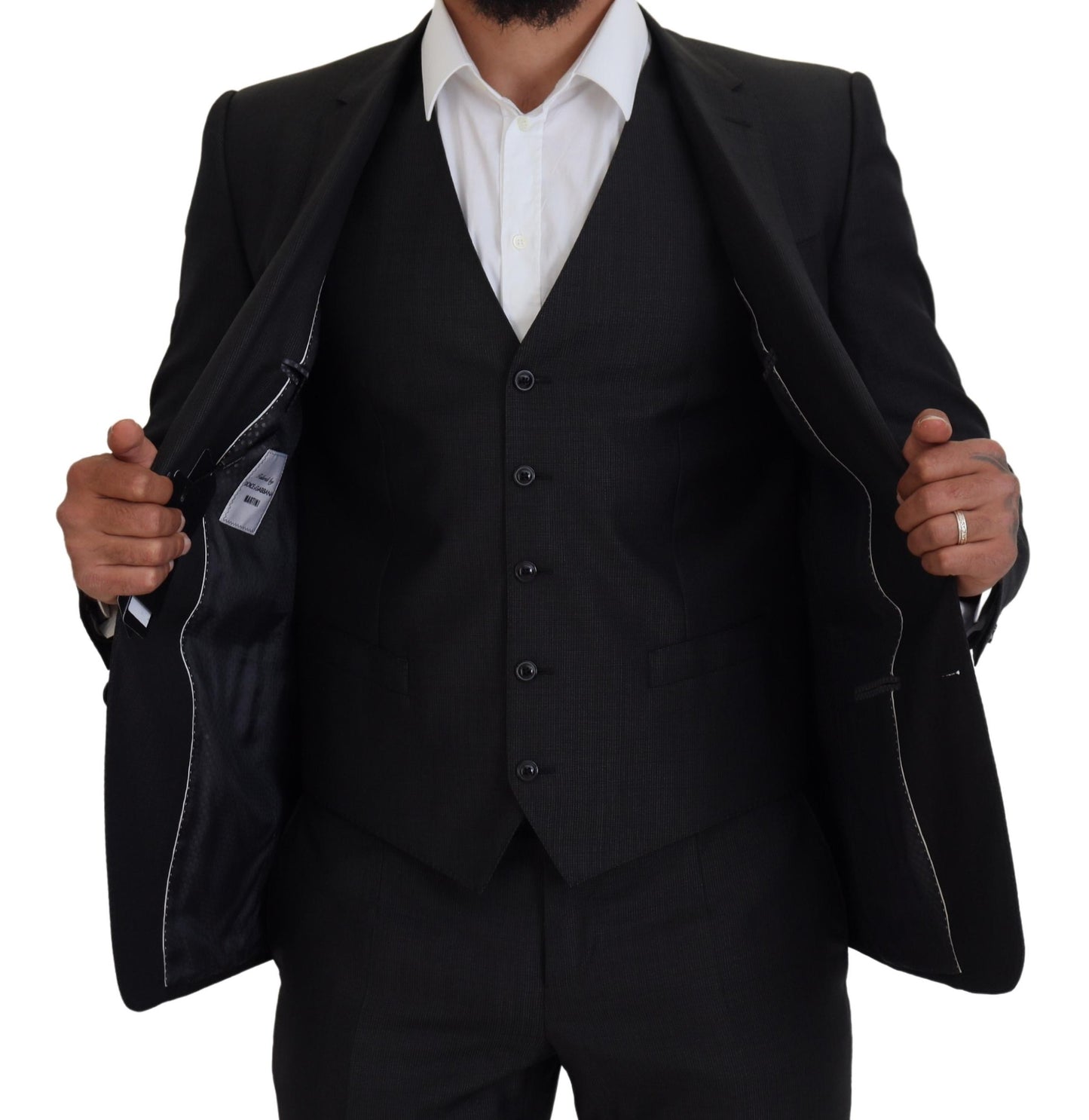 Dolce & Gabbana Gray MARTINI 3 Piece Slim Fit Suit Dolce & Gabbana