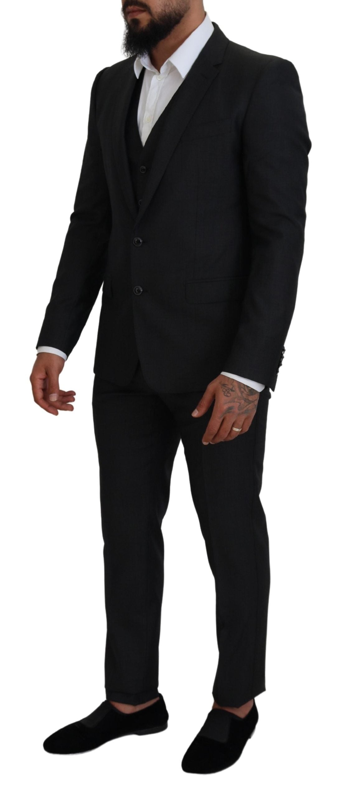 Dolce & Gabbana Gray MARTINI 3 Piece Slim Fit Suit Dolce & Gabbana