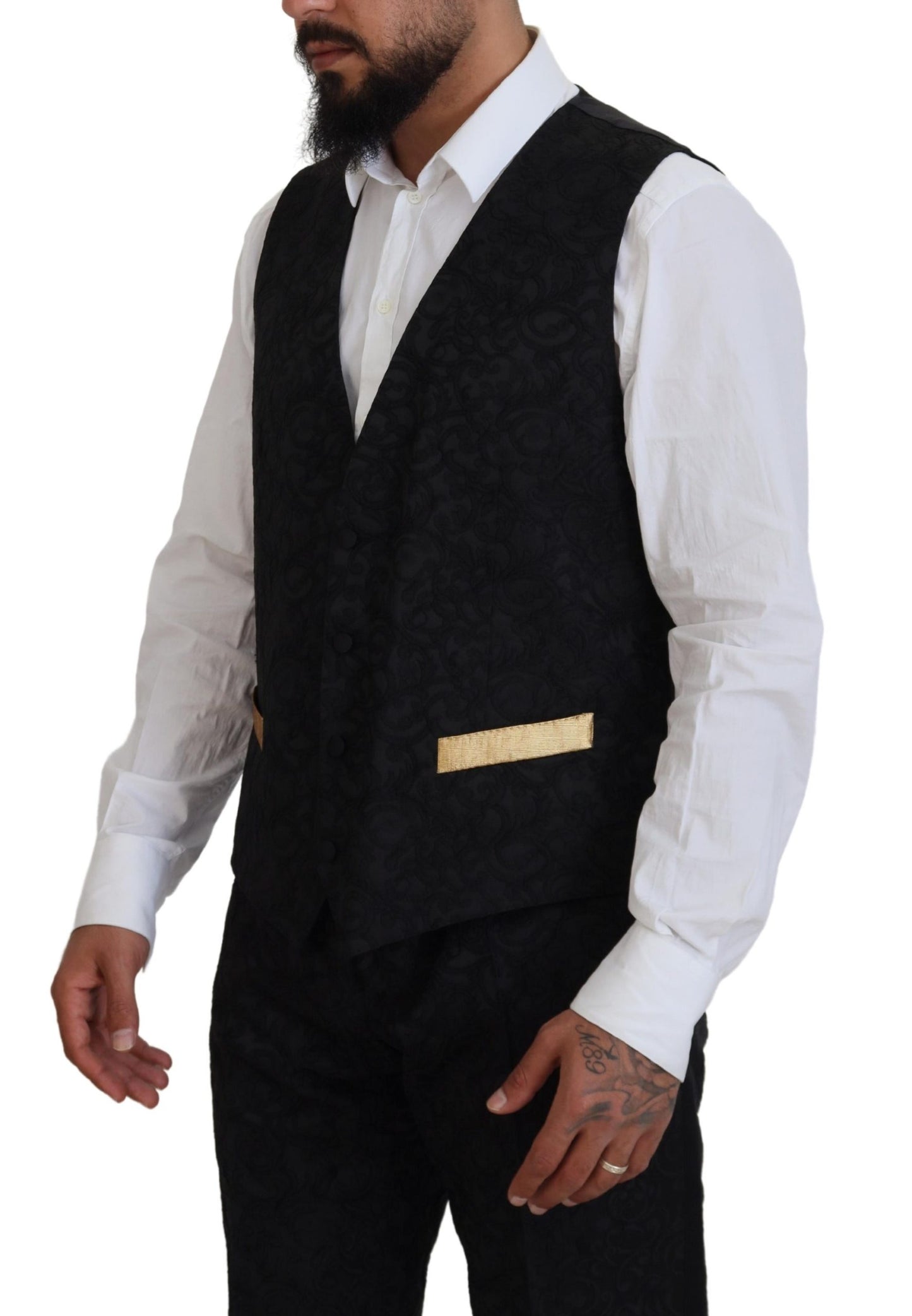 Dolce & Gabbana Black Gold Fantasy Tuxedo Slim Fit Suit Dolce & Gabbana