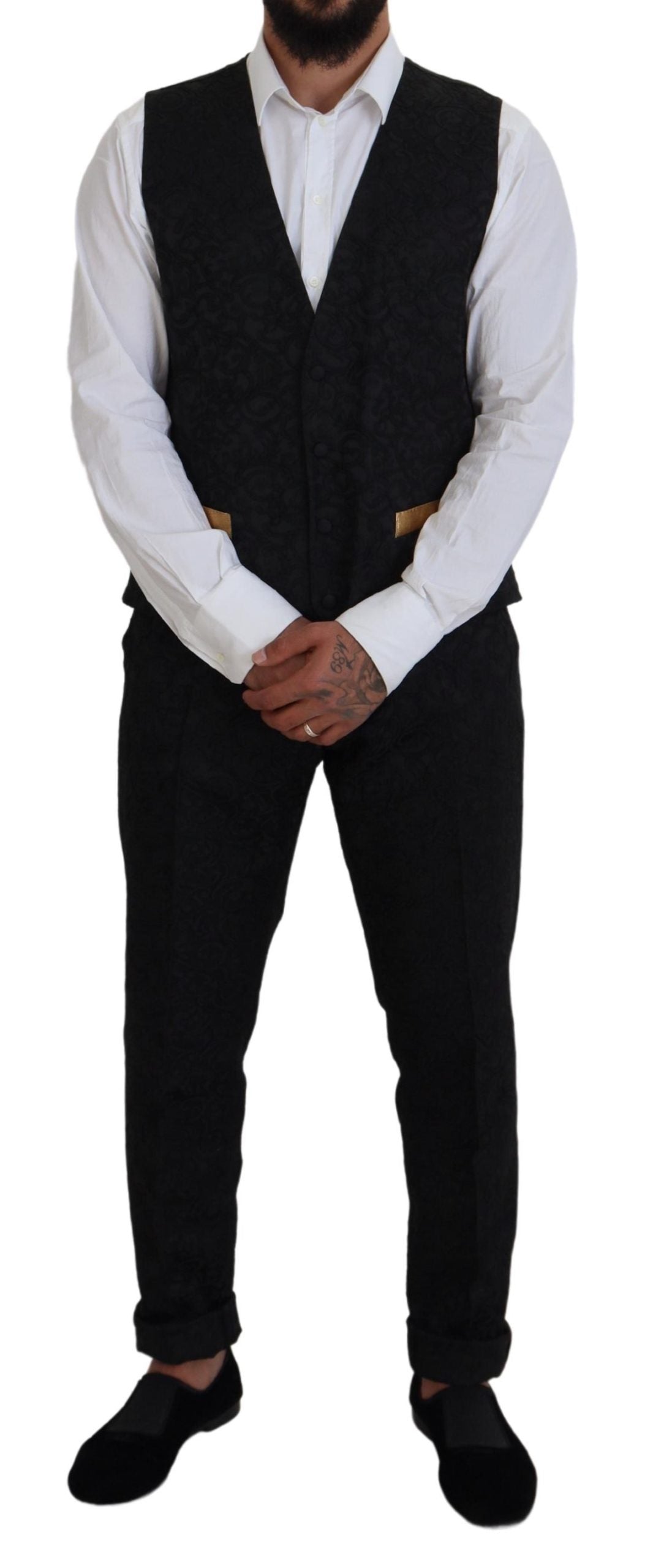 Dolce & Gabbana Black Gold Fantasy Tuxedo Slim Fit Suit Dolce & Gabbana