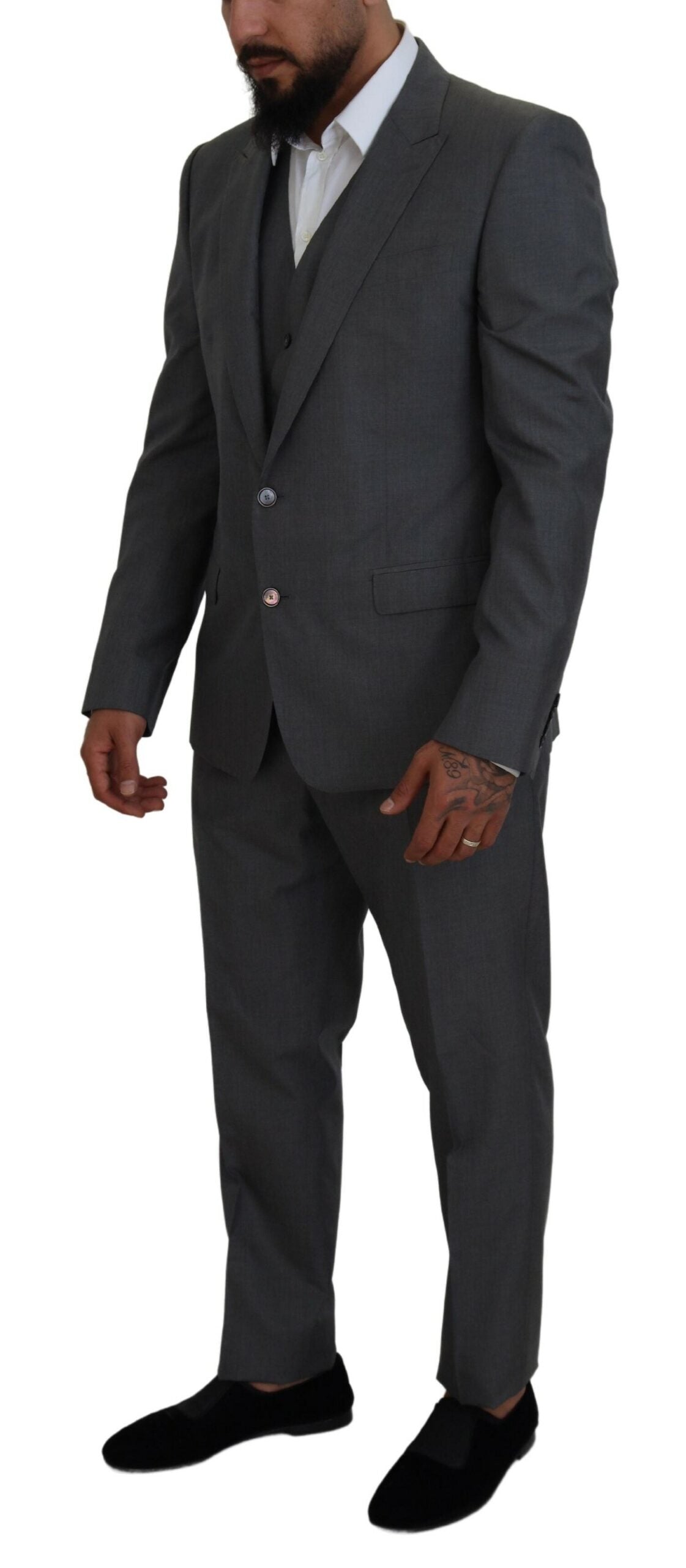 Dolce & Gabbana Gray MARTINI 3 Piece Slim Fit Suit Dolce & Gabbana