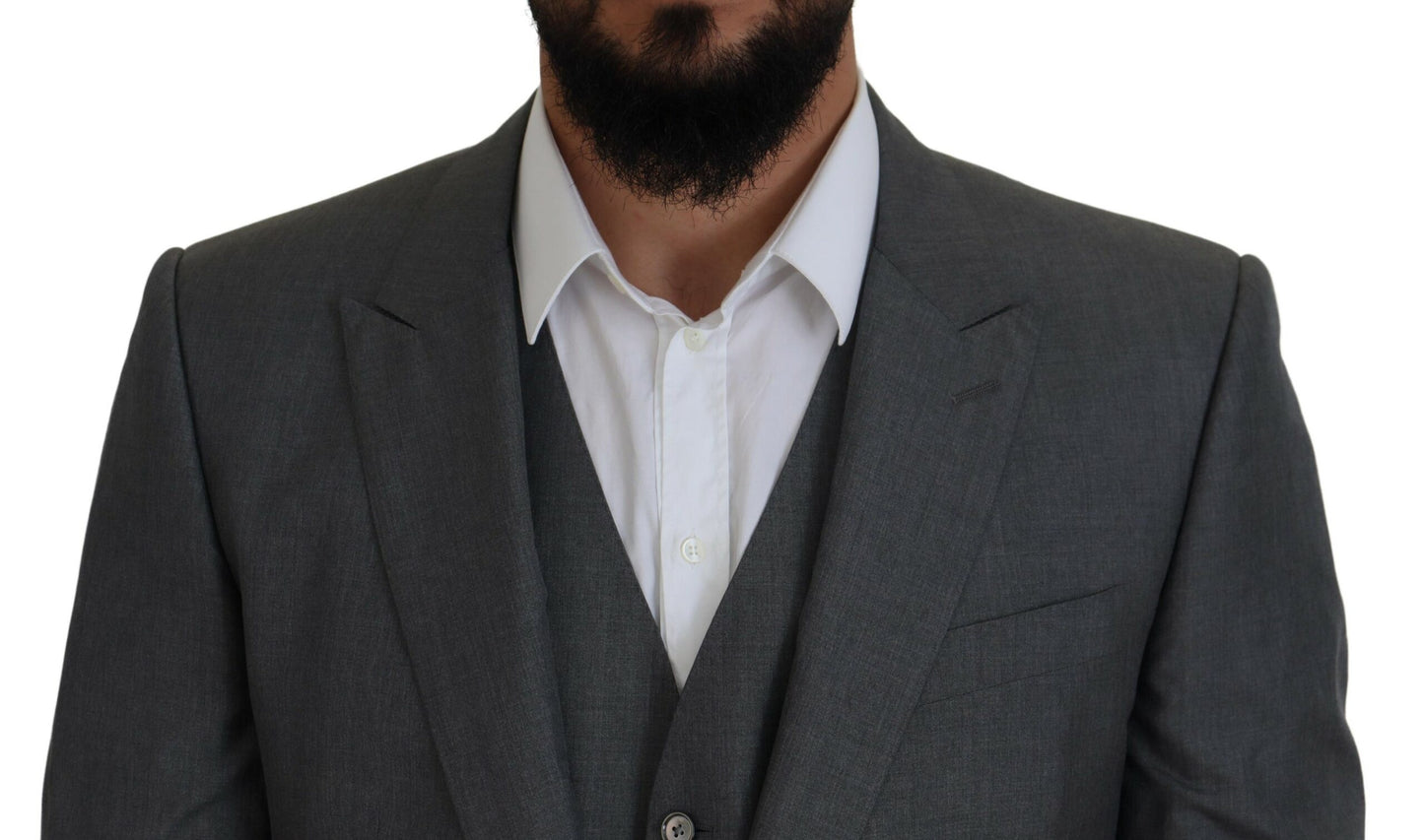 Dolce & Gabbana Gray MARTINI 3 Piece Slim Fit Suit Dolce & Gabbana