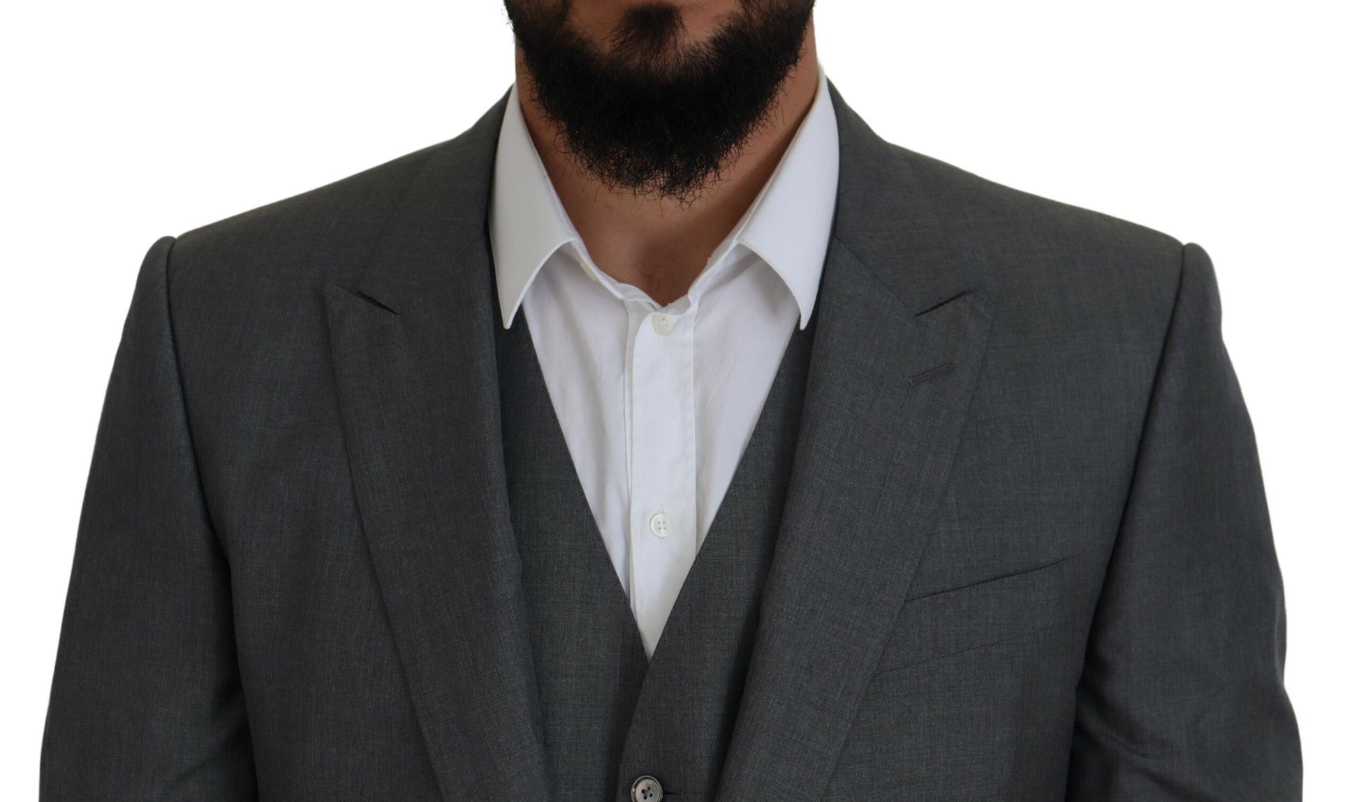 Dolce & Gabbana Gray MARTINI 3 Piece Slim Fit Suit Dolce & Gabbana