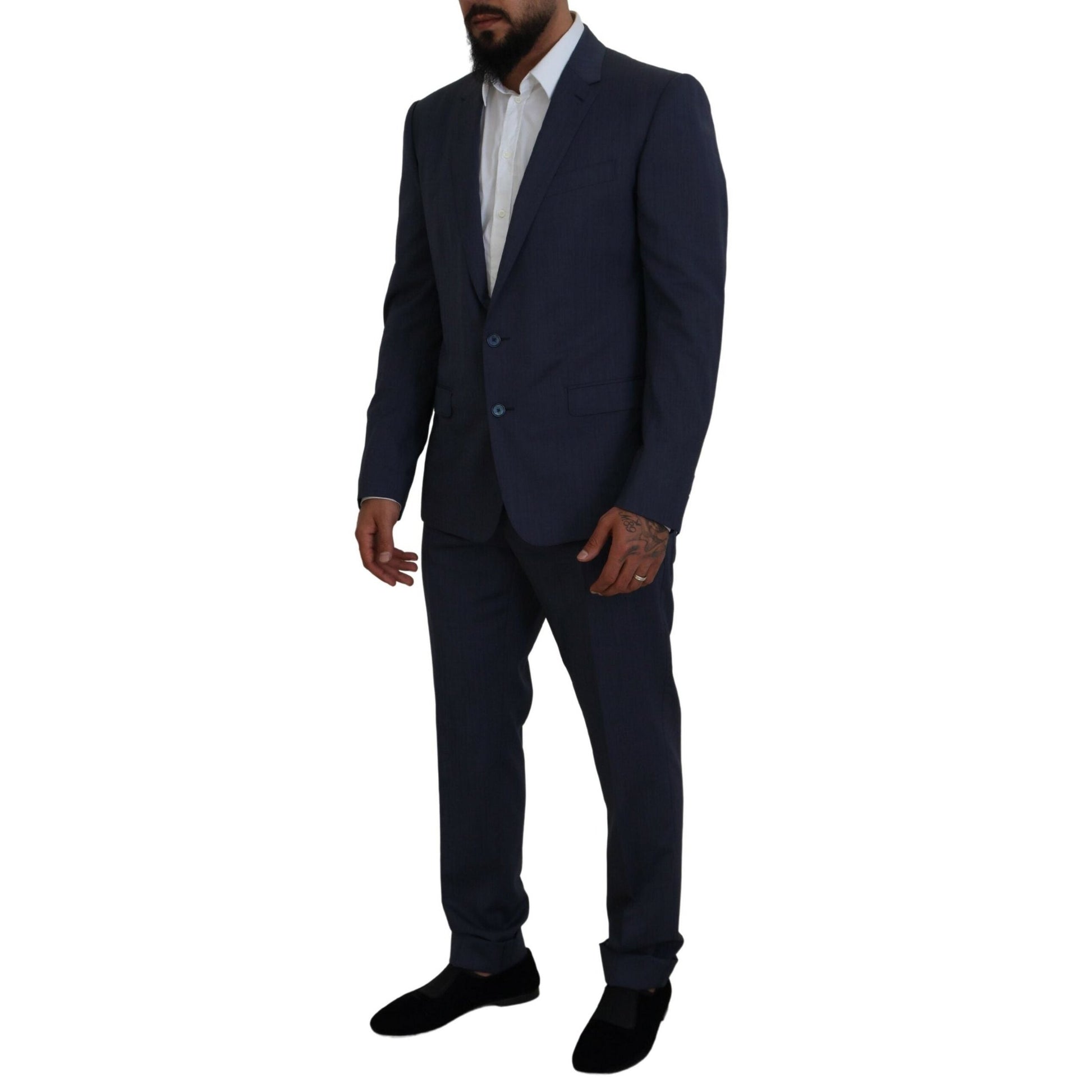 Dolce & Gabbana Blue Wool MARTINI 2 Piece Slim Fit Suit Dolce & Gabbana