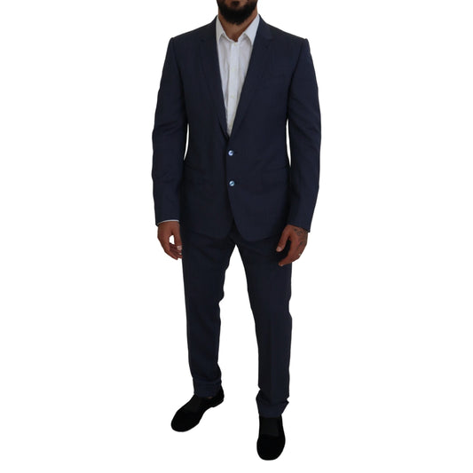 Dolce & Gabbana Blue Wool MARTINI 2 Piece Slim Fit Suit Dolce & Gabbana