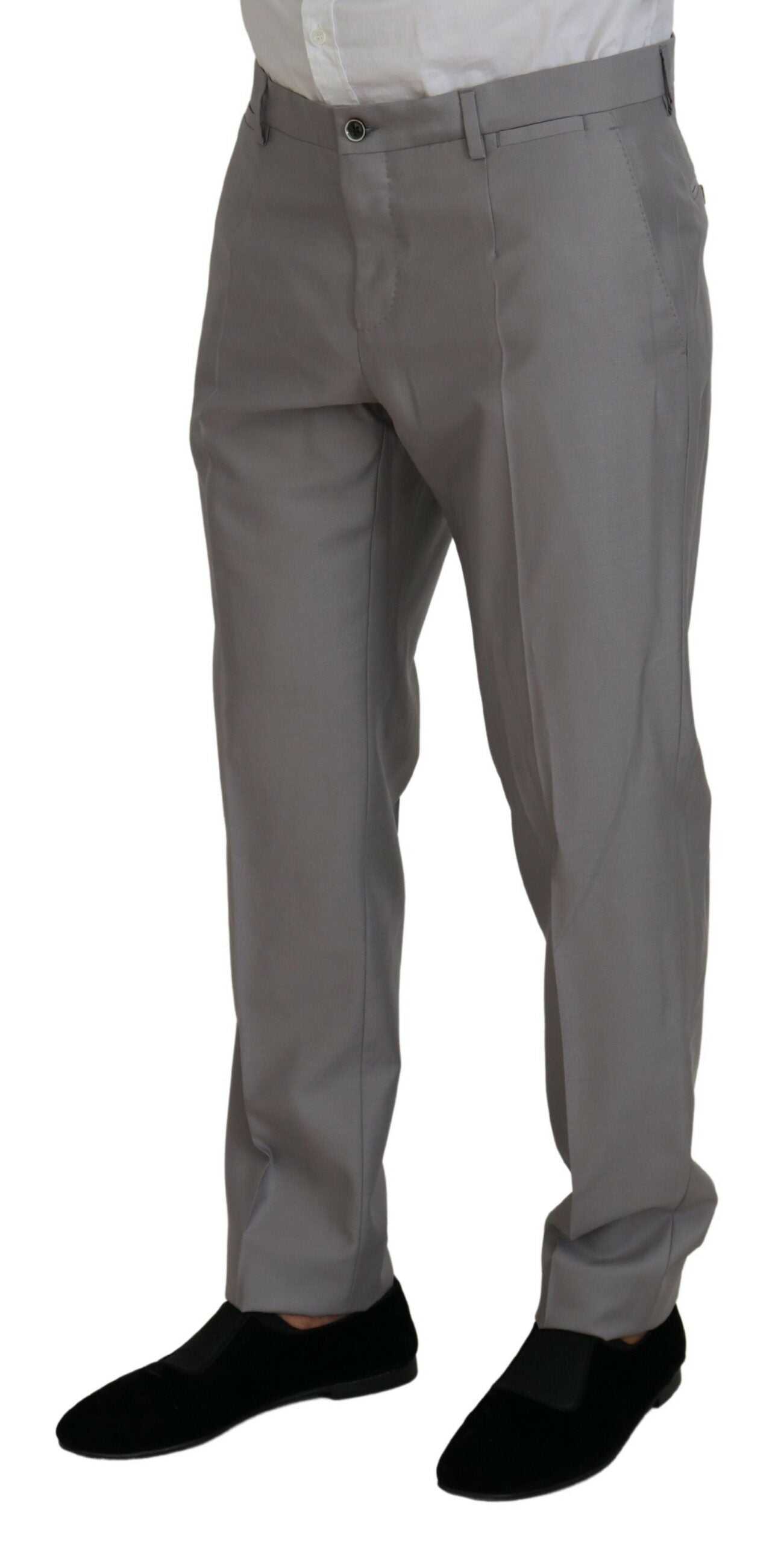 Dolce & Gabbana Silver Wool Silk 3 Piece Slim Fit Suit Dolce & Gabbana
