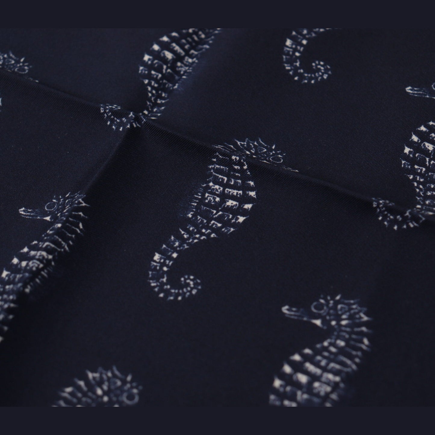 Dolce & Gabbana Blue Seahorse DG Printed Square Handkerchief Scarf