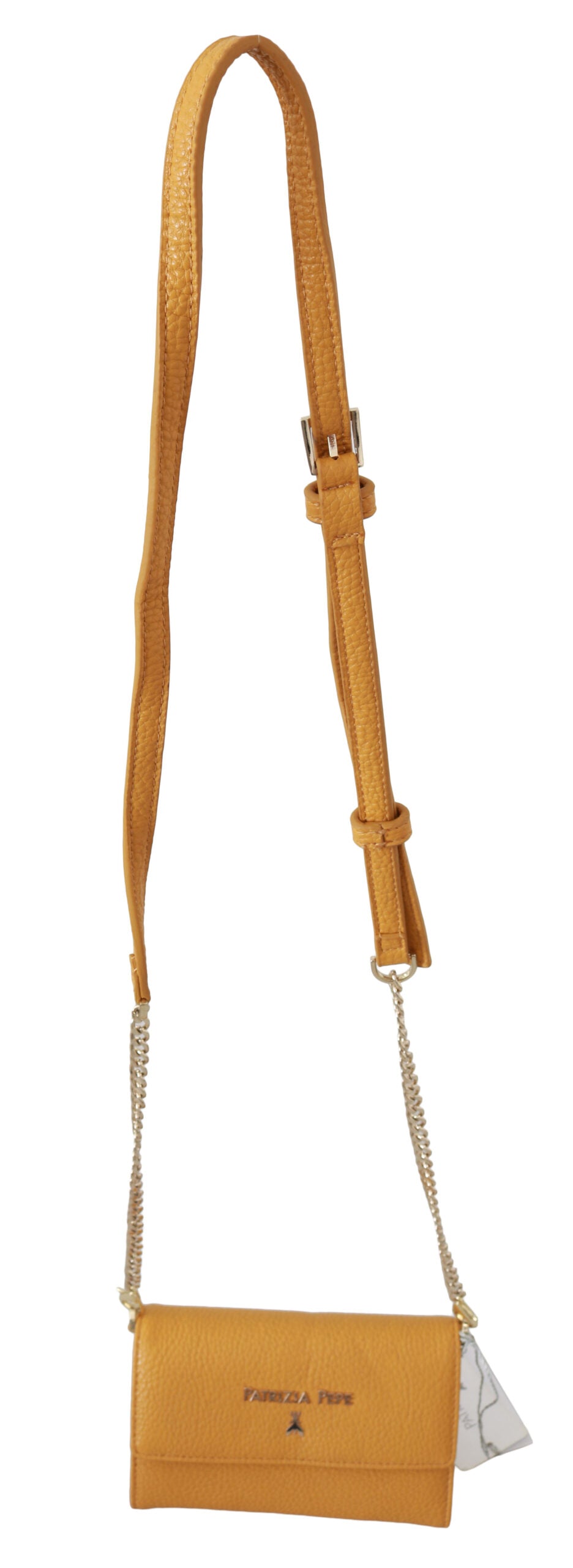 Patrizia Pepe Yellow Logo Leather Shoulder Strap Sling Bag Patrizia Pepe