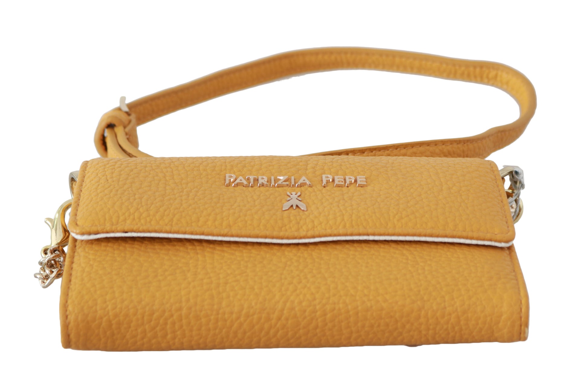 Patrizia Pepe Yellow Logo Leather Shoulder Strap Sling Bag Patrizia Pepe