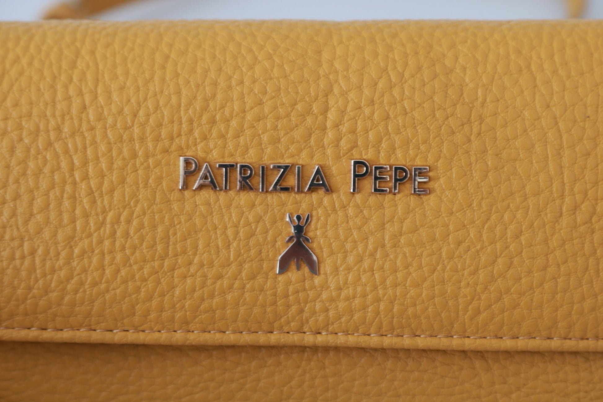 Patrizia Pepe Yellow Logo Leather Shoulder Strap Sling Bag Patrizia Pepe