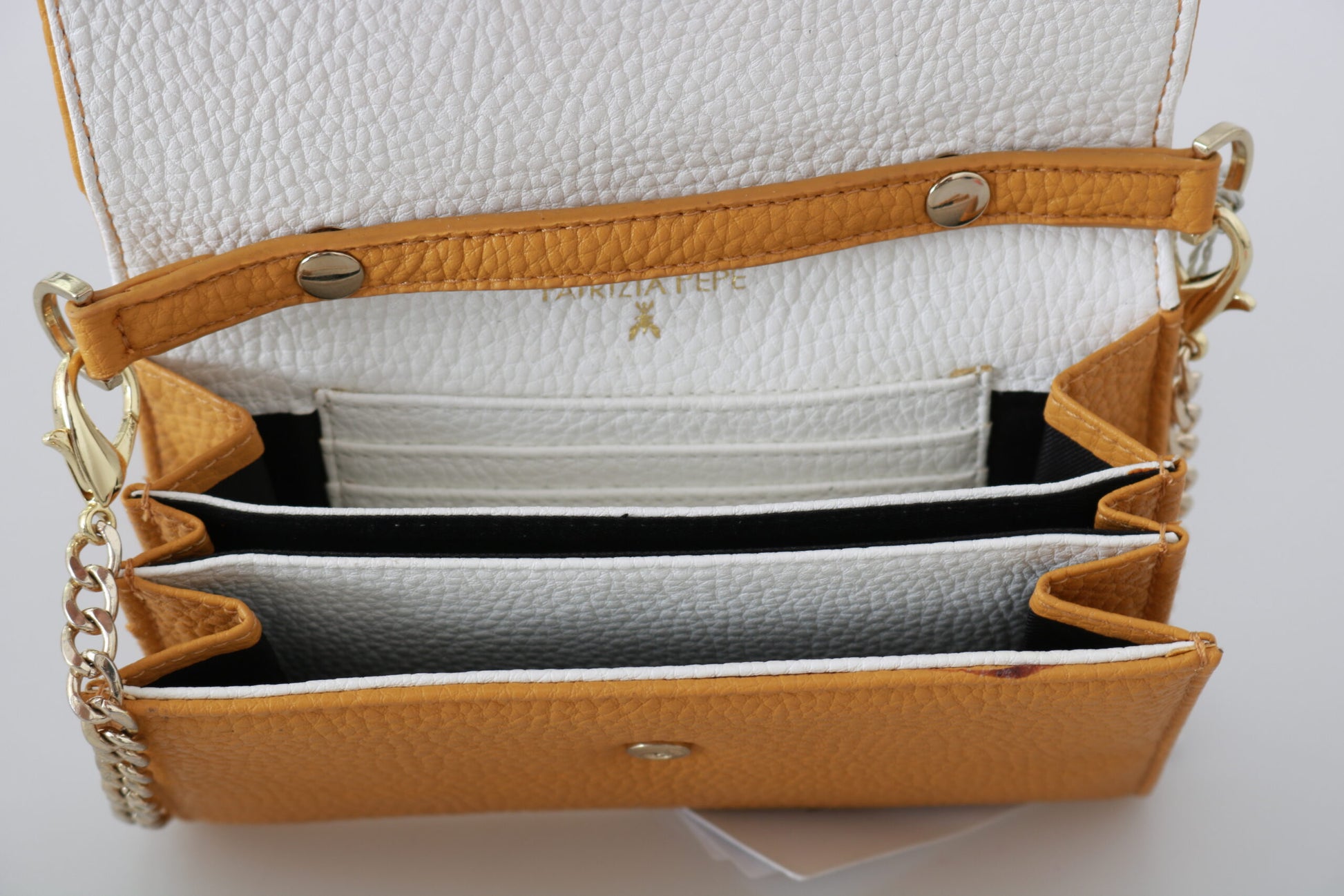 Patrizia Pepe Yellow Logo Leather Shoulder Strap Sling Bag Patrizia Pepe