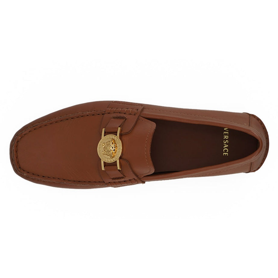 Versace Elegant Medusa-Embossed Leather Loafers Versace