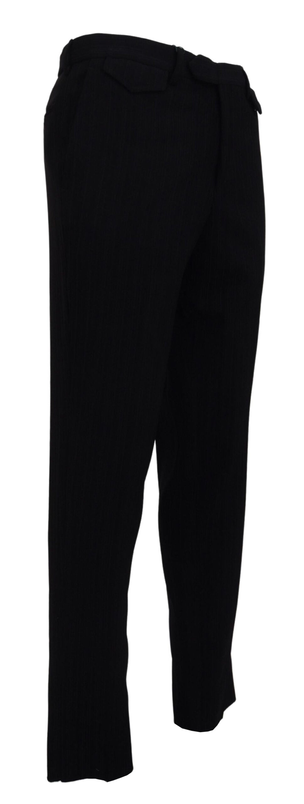 BENCIVENGA Black Cotton Straight Fit Men Formal Pants BENCIVENGA