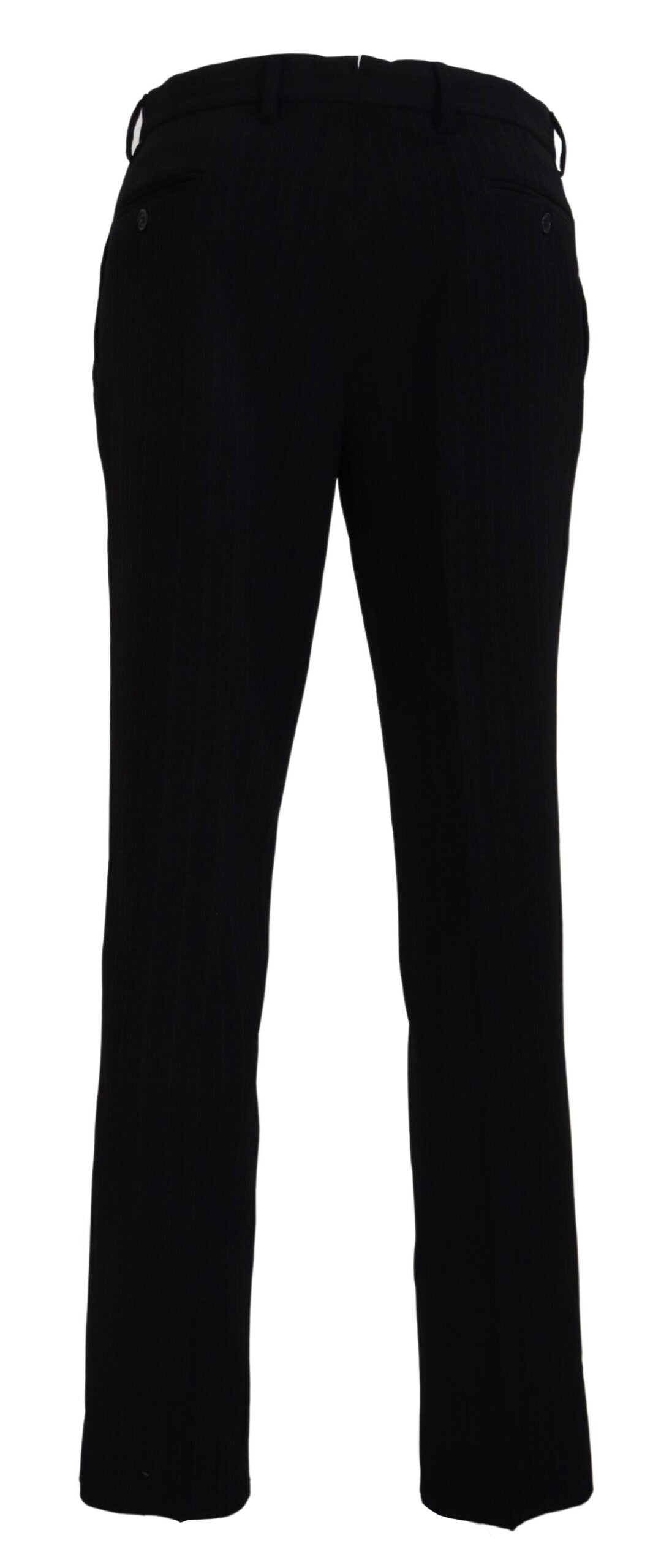 BENCIVENGA Black Cotton Straight Fit Men Formal Pants BENCIVENGA