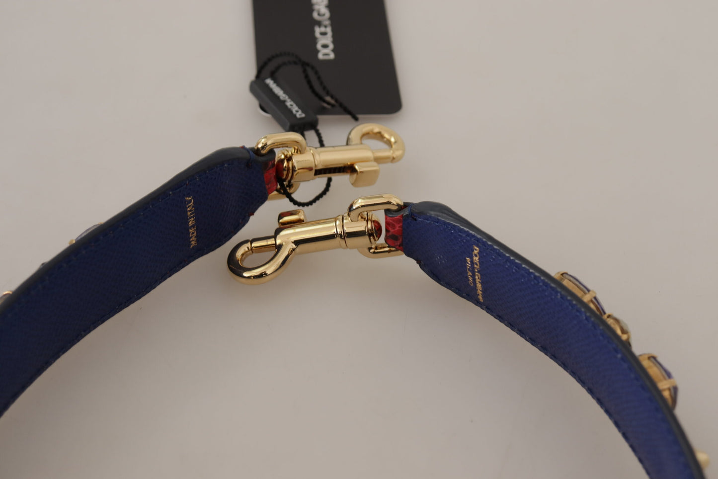 Dolce & Gabbana Red Exotic Leather Crystals Bag Shoulder Strap Dolce & Gabbana