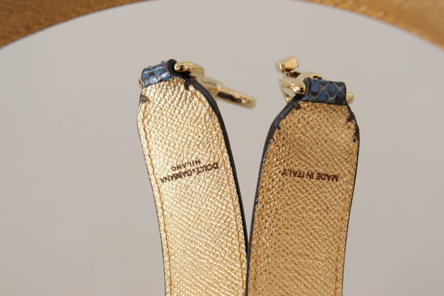 Dolce & Gabbana Blue Exotic Leather Crystals Shoulder Strap Dolce & Gabbana