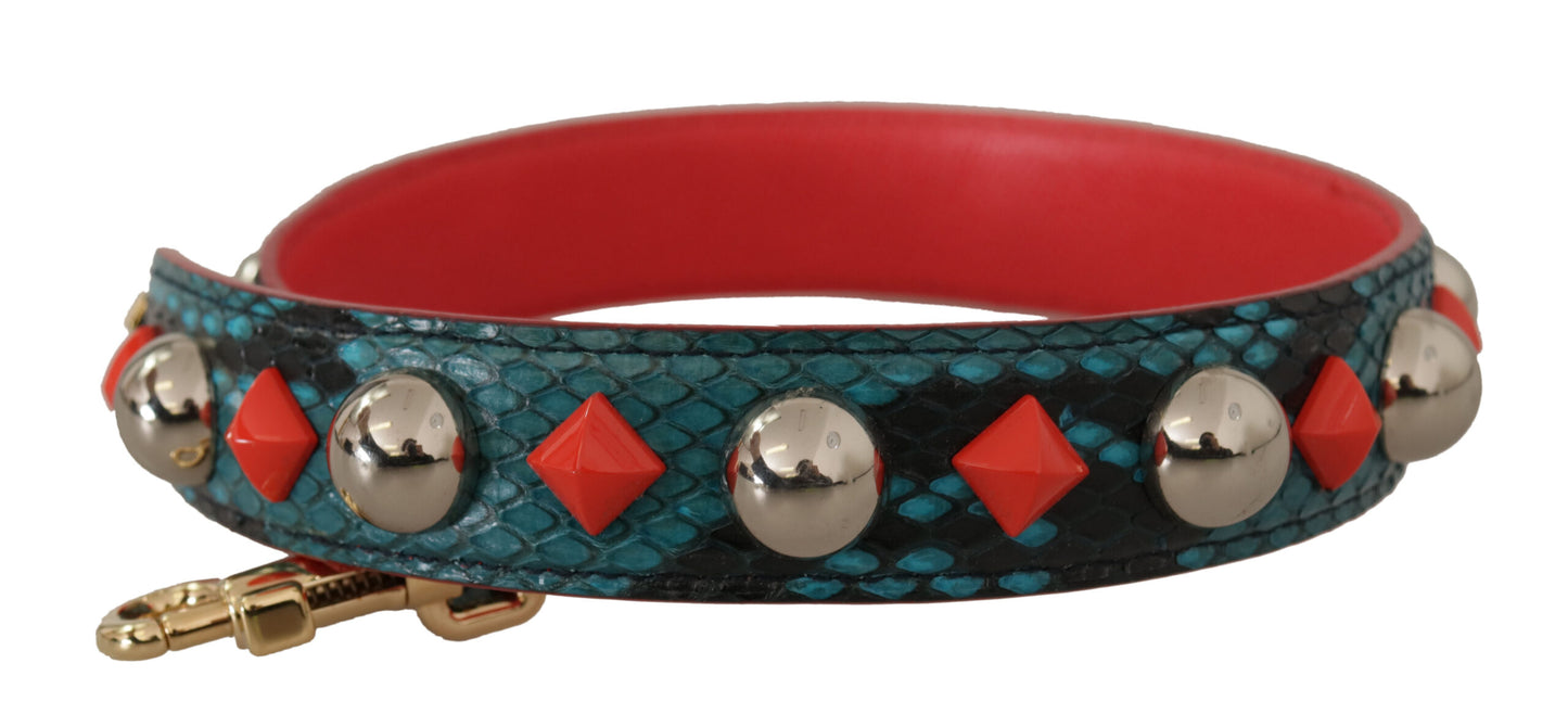 Dolce & Gabbana Green Crystals Leather Bag Shoulder Strap Dolce & Gabbana