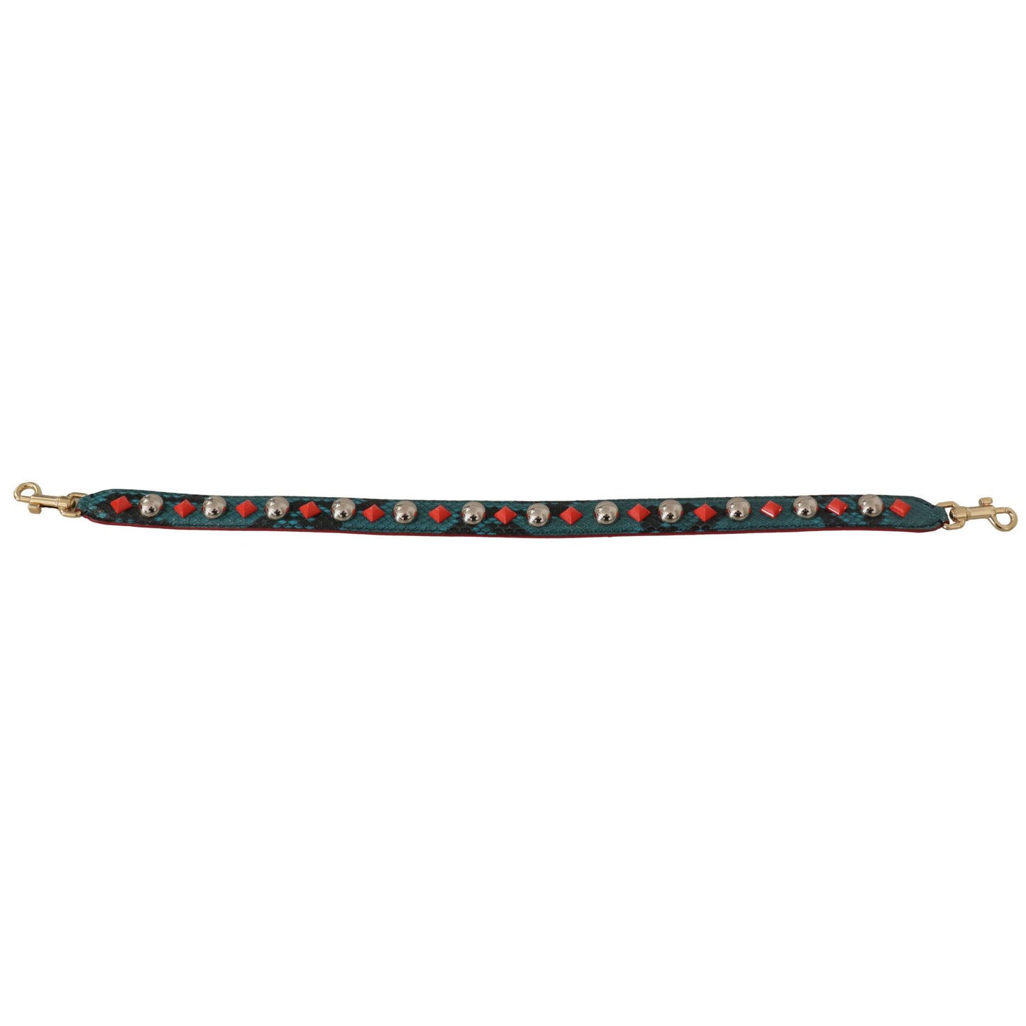 Dolce & Gabbana Green Crystals Leather Bag Shoulder Strap