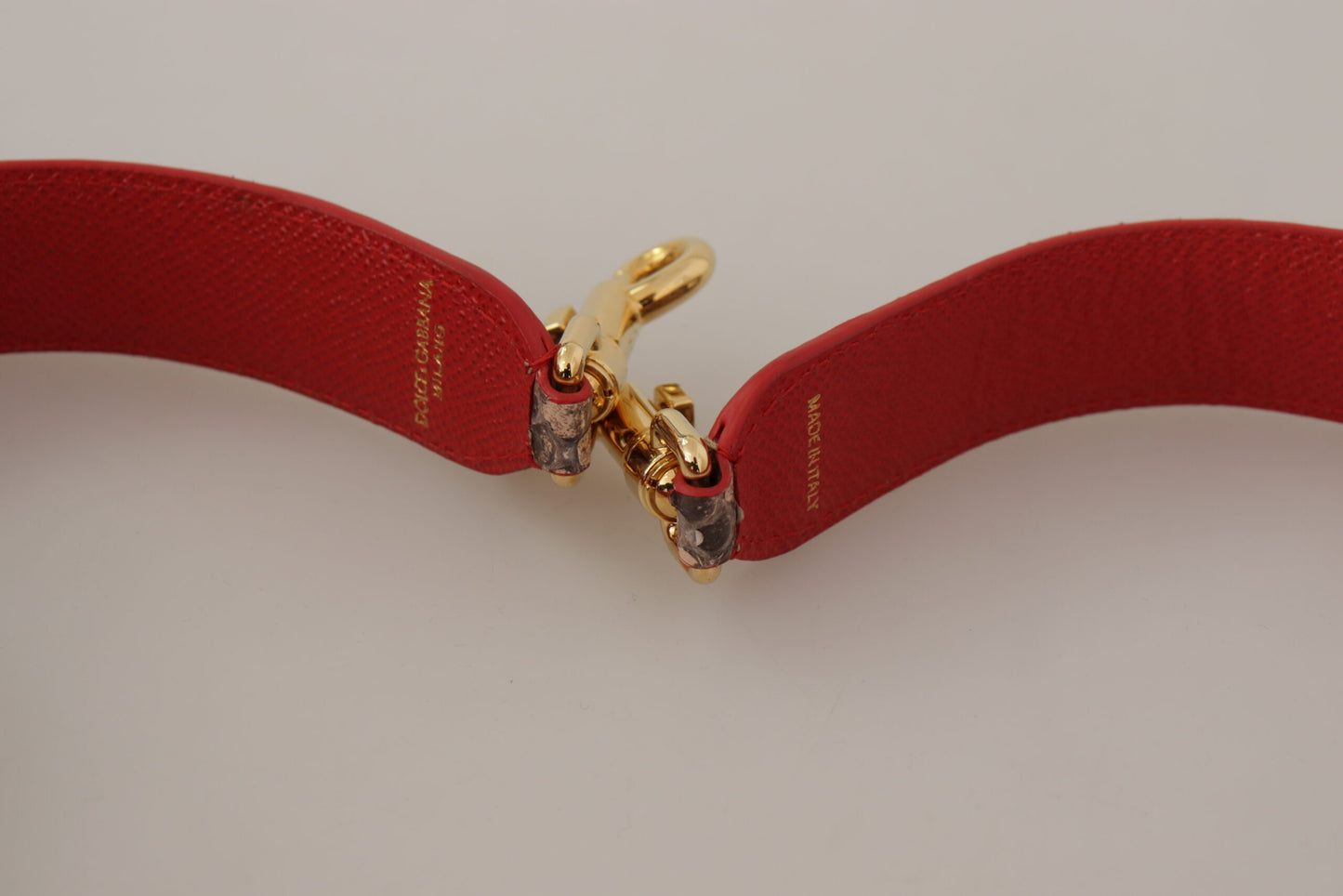 Dolce & Gabbana Brown Python Leather Crystals Shoulder Strap Dolce & Gabbana