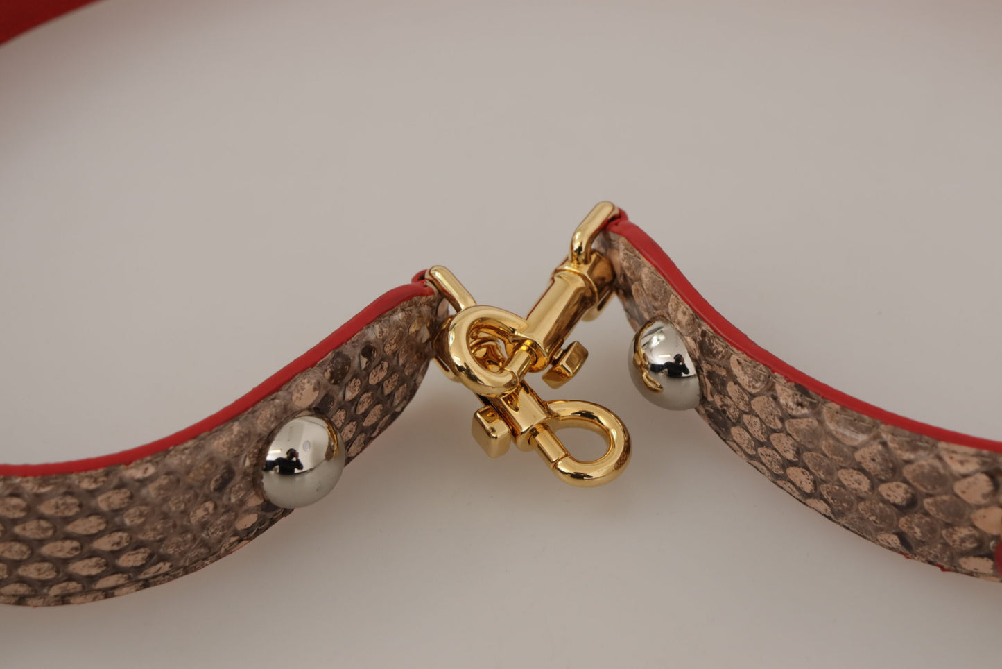 Dolce & Gabbana Brown Python Leather Crystals Shoulder Strap Dolce & Gabbana