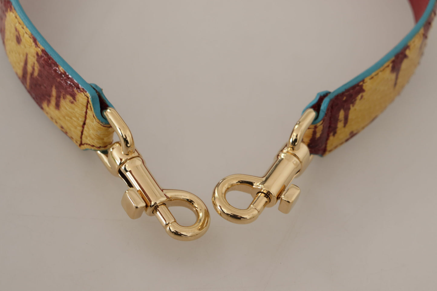 Dolce & Gabbana Yellow Red Leather Gold Tone Shoulder Strap Dolce & Gabbana