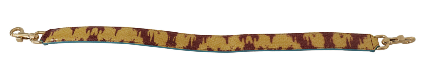 Dolce & Gabbana Yellow Red Leather Gold Tone Shoulder Strap Dolce & Gabbana