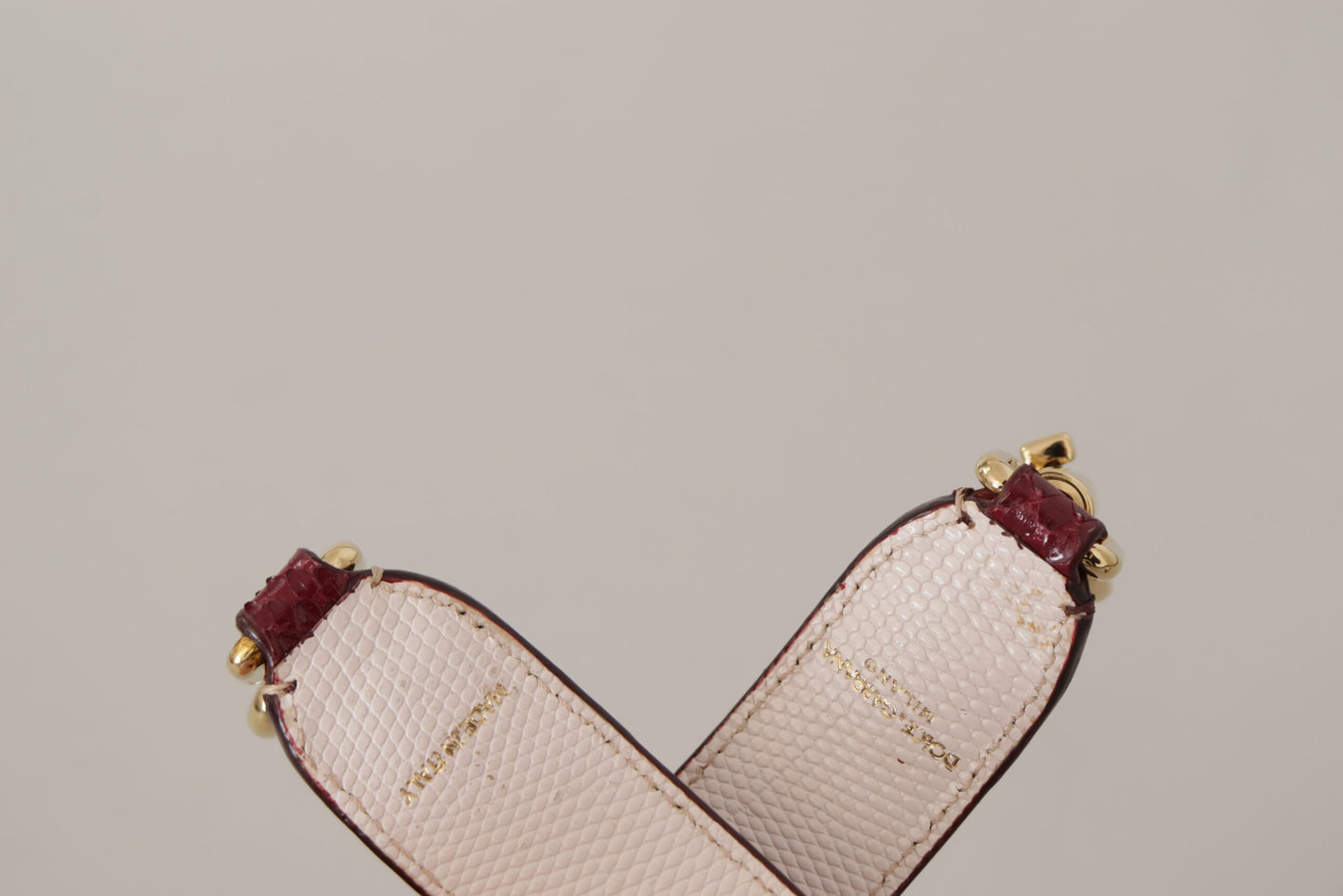 Dolce & Gabbana Bordeaux Leather Crystals Bag Shoulder Strap Dolce & Gabbana