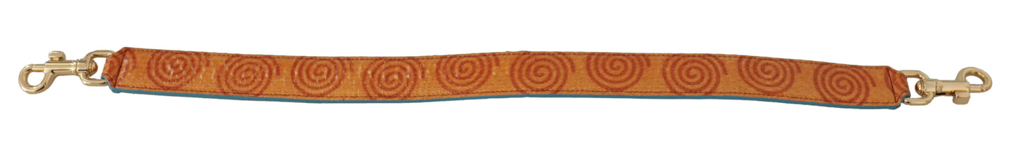 Dolce & Gabbana Orange Leather Swirl Print Bag Shoulder Strap Dolce & Gabbana