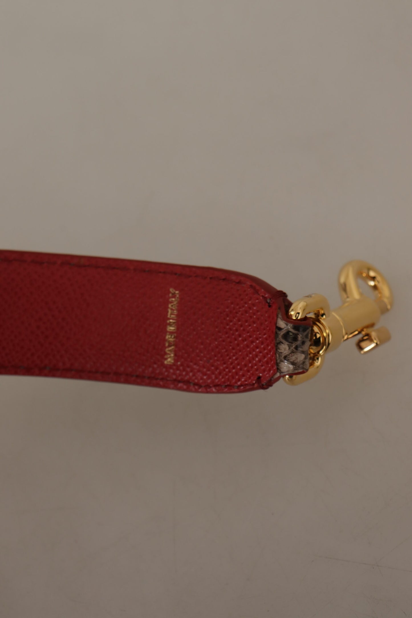 Dolce & Gabbana Brown Python Leather Studded Shoulder Strap Dolce & Gabbana