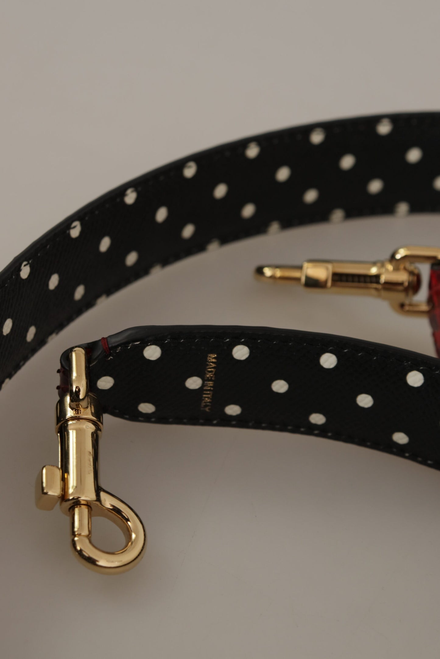 Dolce & Gabbana Red Python Leather Crystals Reversible Shoulder Strap Dolce & Gabbana