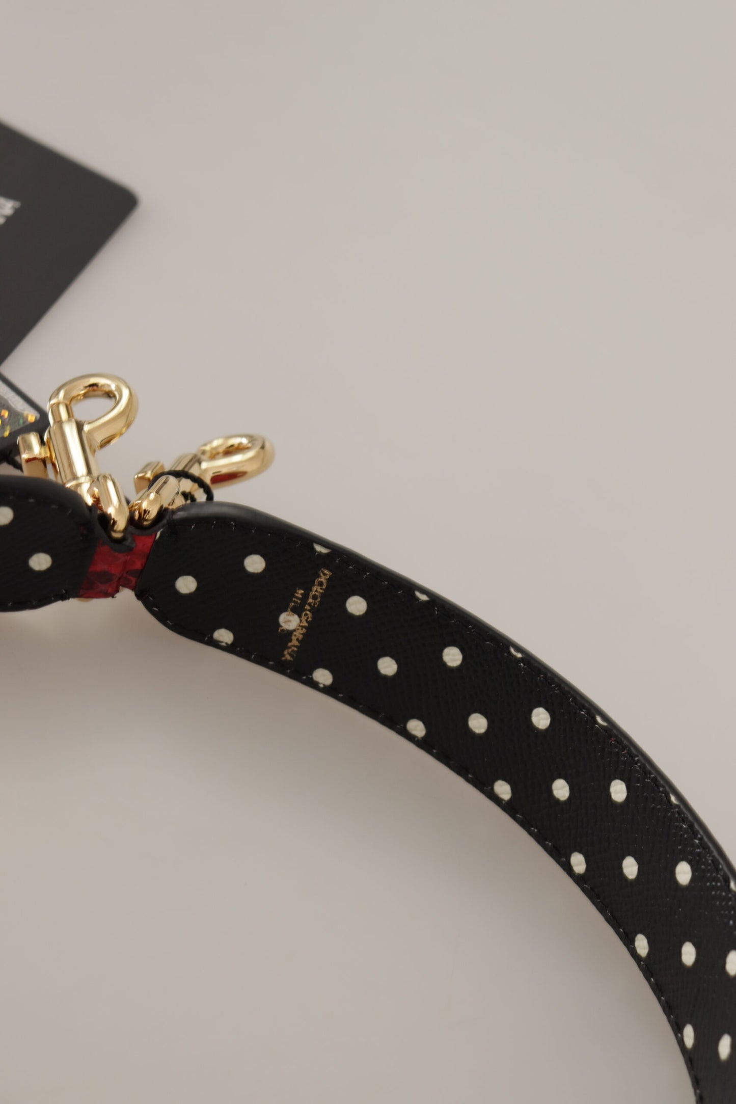 Dolce & Gabbana Red Python Leather Crystals Reversible Shoulder Strap Dolce & Gabbana