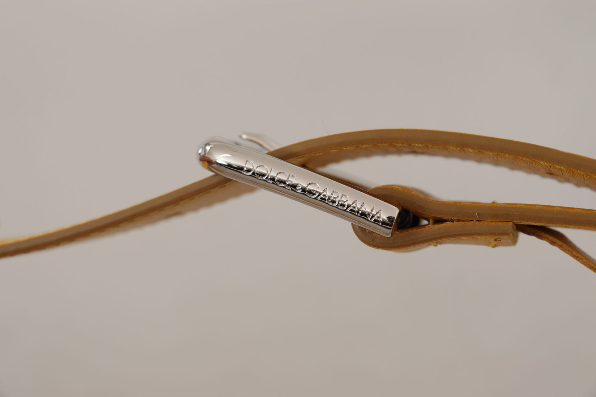 Dolce & Gabbana Yellow Leather Silver Tone Logo Metal Buckle Belt Dolce & Gabbana