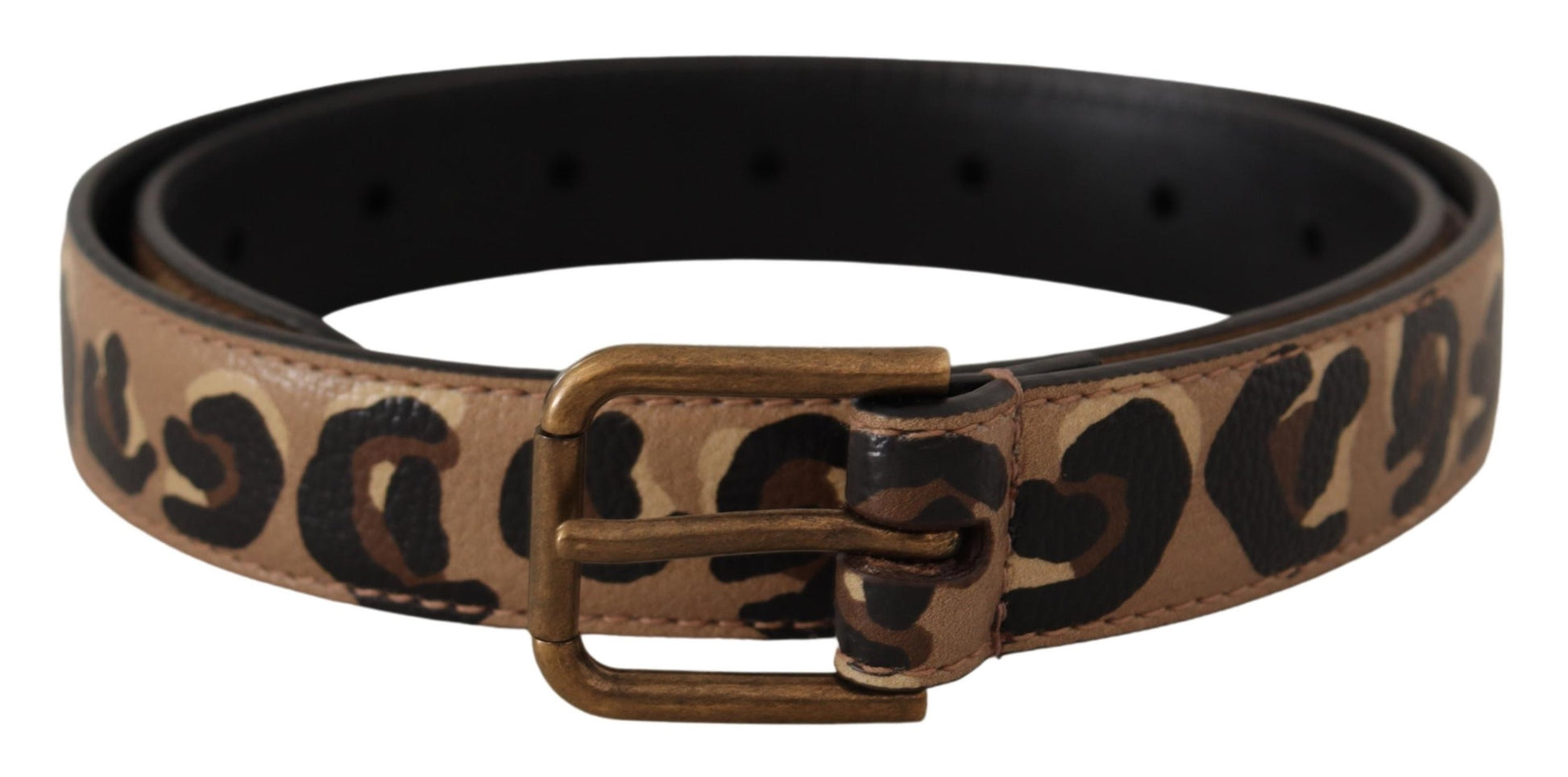 Dolce & Gabbana Brown Leopard Print Vintage Metal Waist Buckle Belt Dolce & Gabbana